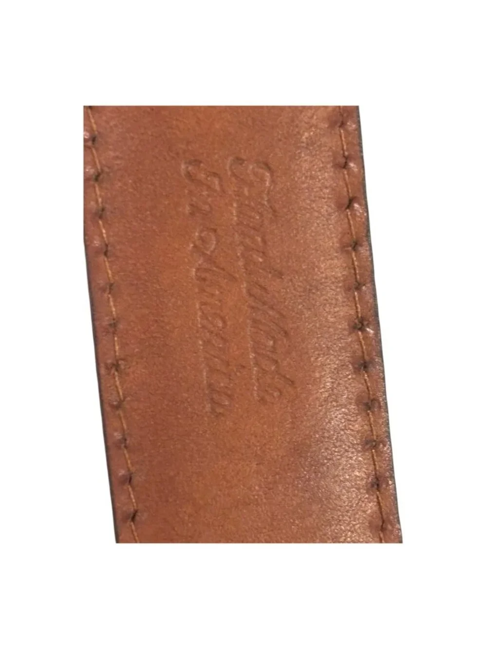 Martin Dingman Genuine Leather Embossed Alligator Croc Belt Brown Size 40 USA 1”